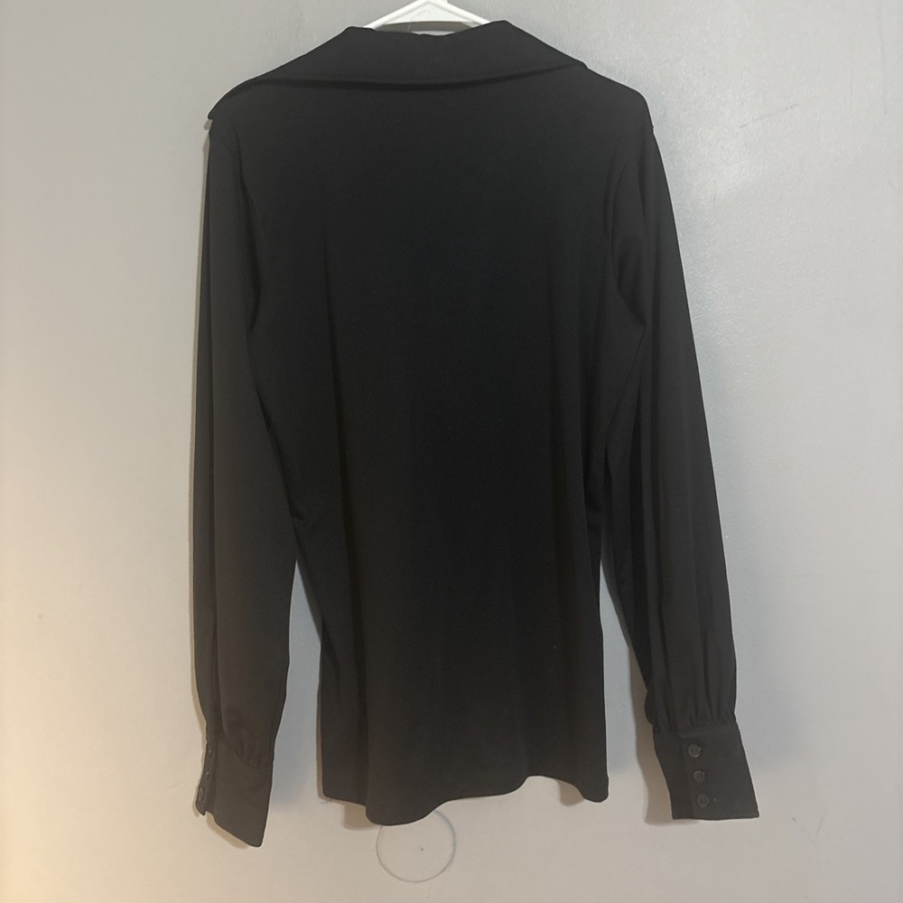 Vtg 70's EGO by Bond Street Men's Black Funky Wide Collar M 15-15 - Picture 8 of 8